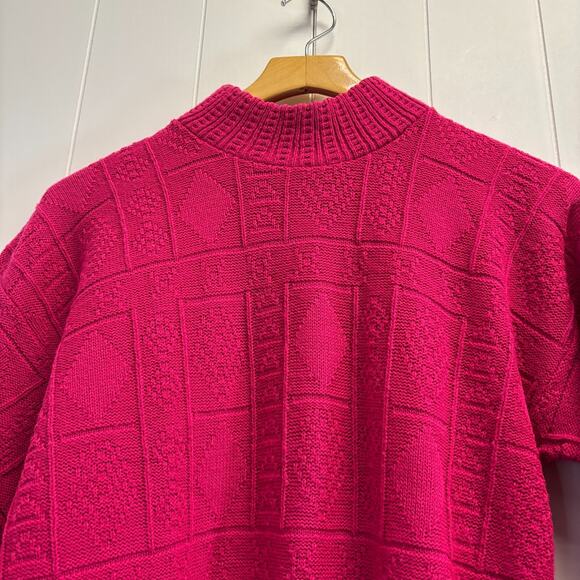 Vintage Arielle Womens Preppy 90's Diamond Knit Mock Neck Sweater‎ Size M Cozy - Picture 9 of 9